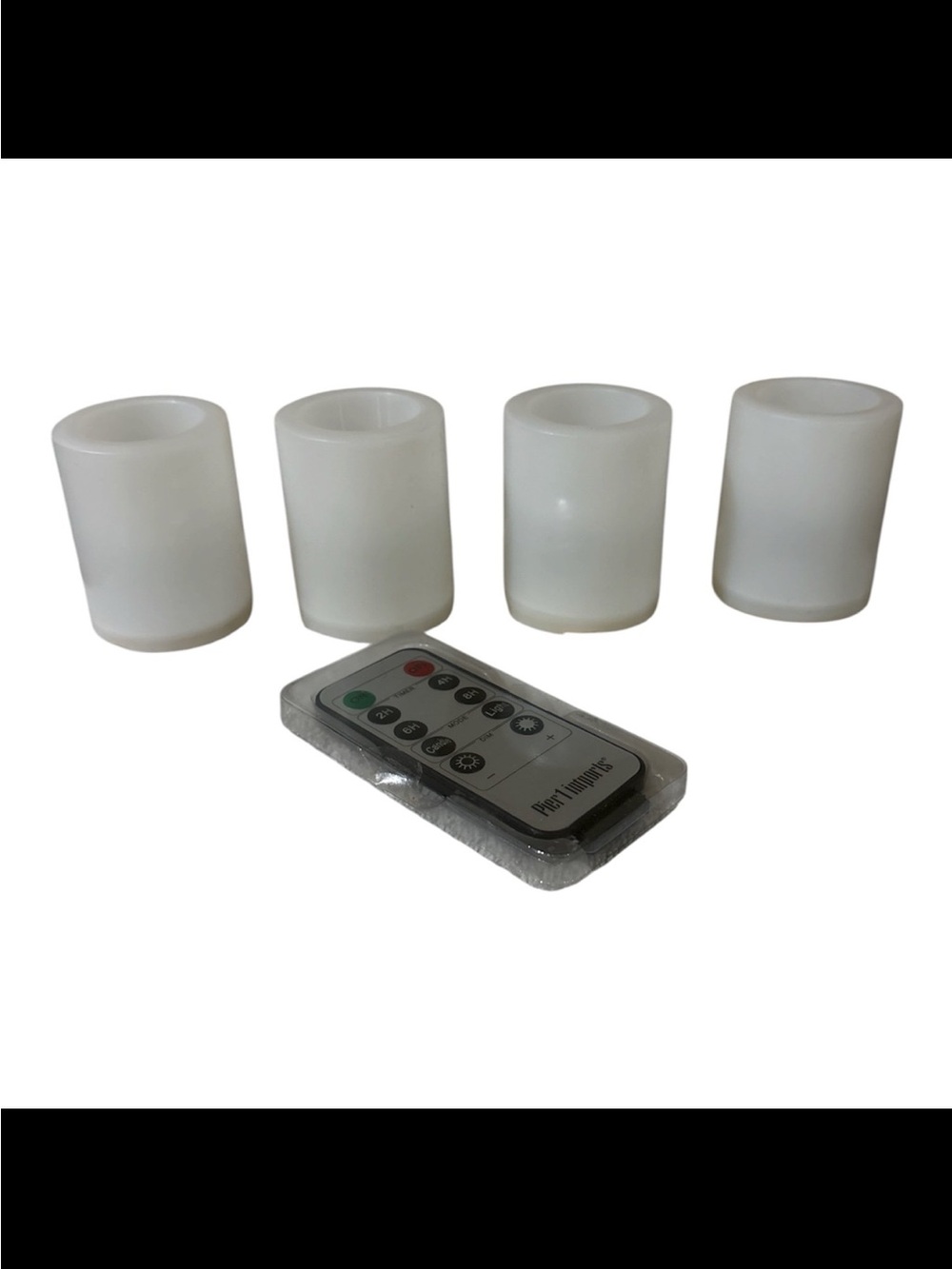 Pier 1 LED Flameless Votive Candles 4 White Frosted Remote Timer New